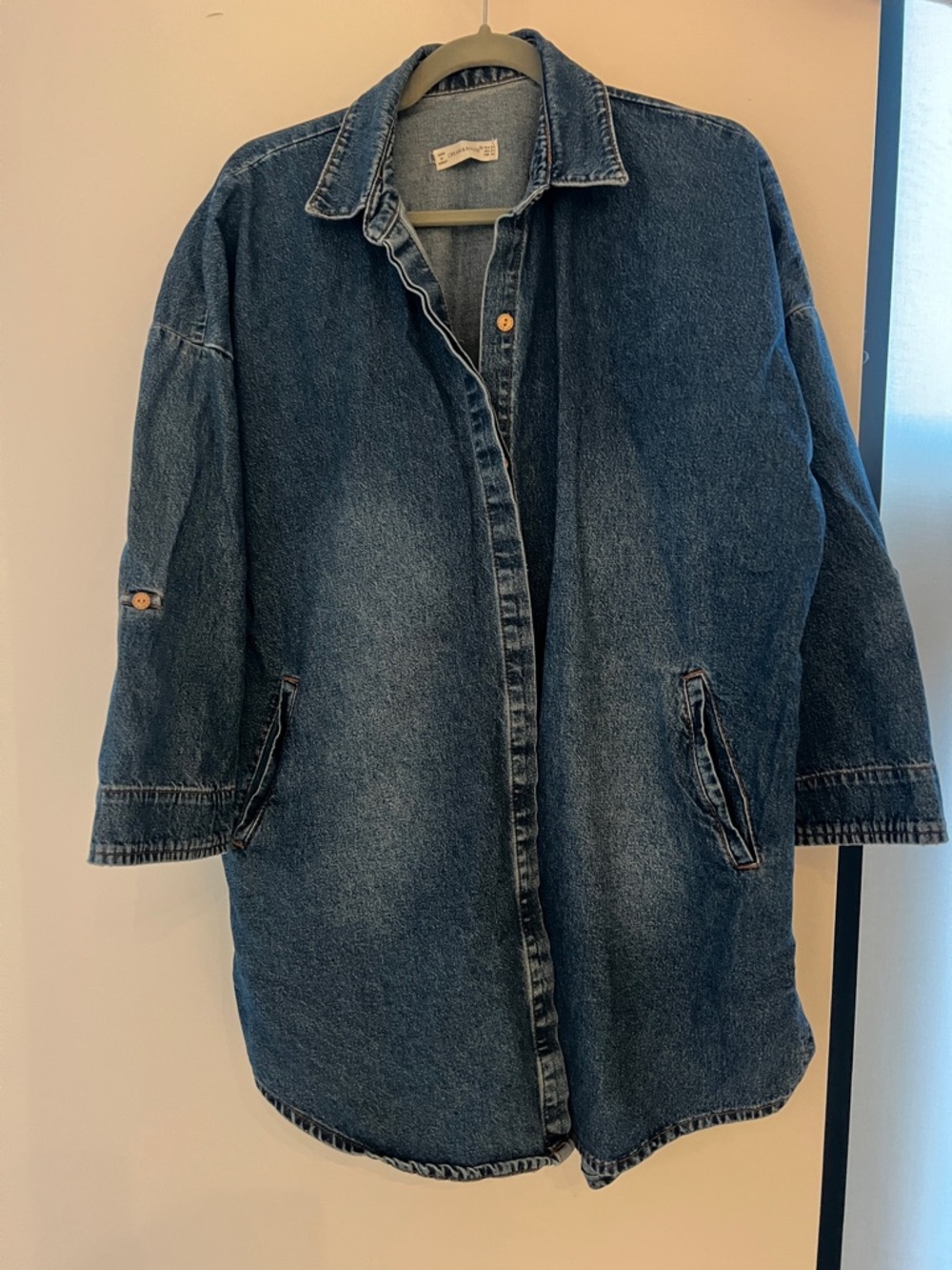 Washed Vintage Denim Jacket - Dark Blue